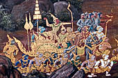 Detail from a mural painting with a 'Ramakien' motif - Thai version of the Indian Ramayana - from the temple complex of the Emerald Buddha, Bangkok (late 18th century) 